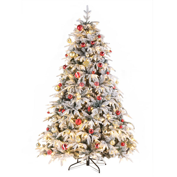 7ft Green Plush, 450 Lights, Warm Color 8 Mode, 1687 Branches, Automatic Tree Structure, Single-sided PE, PVC Material Christmas Tree